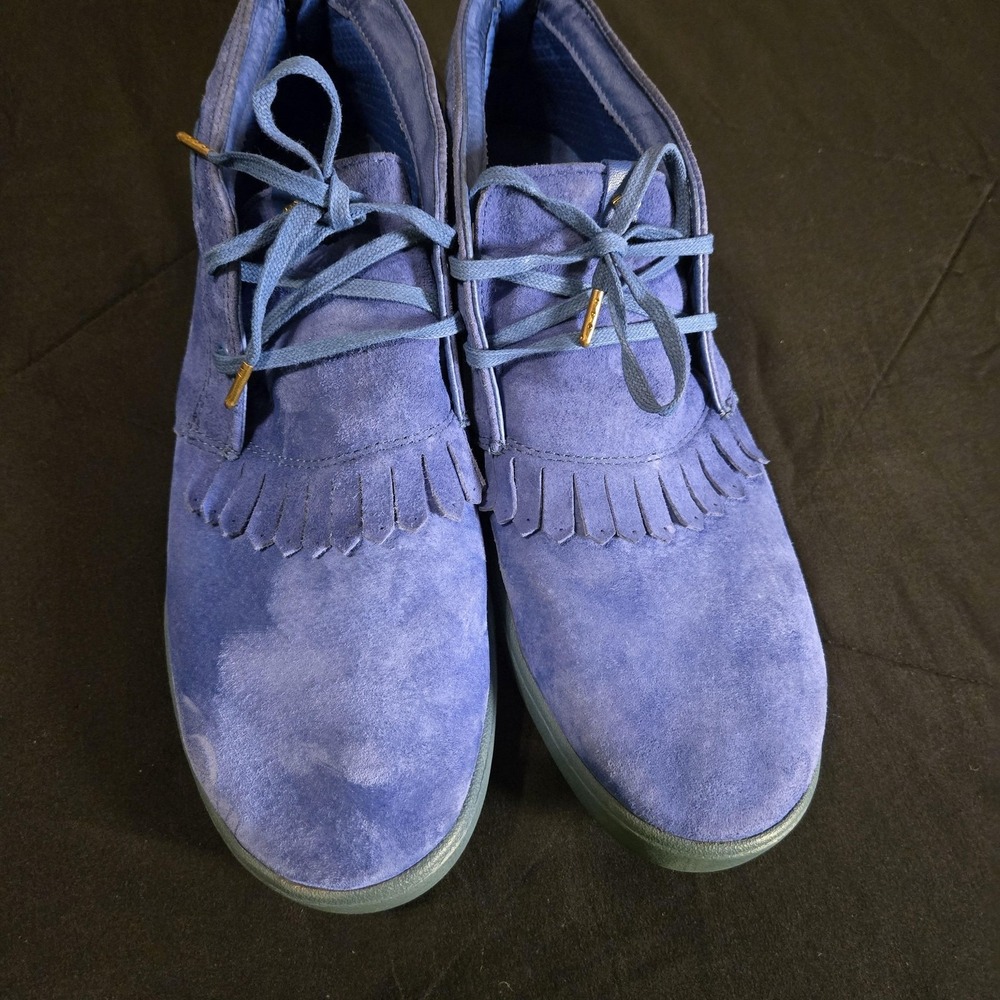 Diamond Supply Co Shoes Mens Size 13 Blue Jasper Suede Fringe Casual Sneakers - Picture 7 of 11